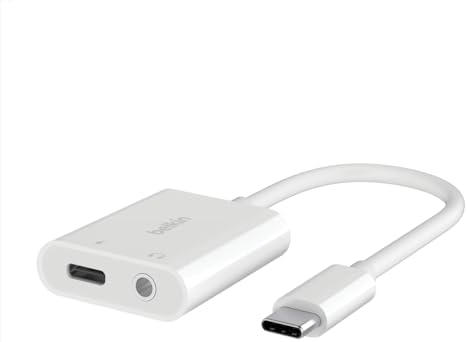 Alternative view of ™ 3,5 mm Ses + USB-C® Şarj Adaptörü, USB-C 60W Güç Dağıtımlı Kulaklık Adaptörü iPhone 15, iPad Pro, Galaxy, Note, Google Pixel, LG,  Xperia ve Daha Fazlası İçin Hızlı Şarj - Beyaz