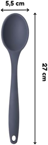 Alternative view of Silikon Servis ve Yemek Hazırlama Kaşığı, Yumuşak Uç, Komple Silikon, 27 cm, Yeşil Kaşık, Yanmaz Yapışmaz, Tencere Çizmez, 1 Adet