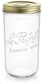 Wiss 1,5 L / 1500 ml Cam Saklama ve Konserve Kavanozu, Kahve ve Kuru Gıda İçin, Çift Kapaklı Vakumlu Kapatma Sistemi.