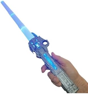 Pilli Işıklı Hareket Sensörlü Sesli Samuray Kılıcı Katlanır Oyuncak Işın Kılıç 60 Cm Yeşil