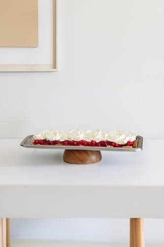 Çelik Ahşap Ayaklı 33 cm Servis/Sunum Tepsisi