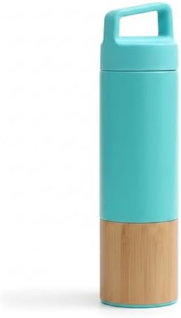 Alternative view of 600 ml Bambu Tabanlı Kulplu Çelik Termos Mug - 5 Renk Seçenekli Sıcak/Soğuk Tutucu Seyahat Bardağı (TURKUAZ)