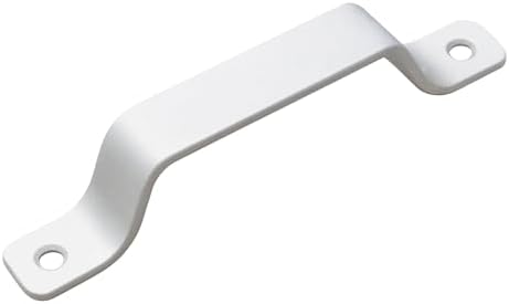 Demir Doğrama Kulbu, Ahşap ve Metal Kapak Kulbu, Kolay Montaj, Dayanıklı, Boyalı, Tutma Aparatı, Estetik Görünüm, Kapı, Dolap ve Mobilya Aksesuarı (Beyaz, 4 Adet, 115 mm)