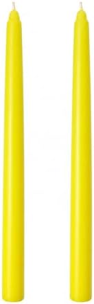 2’li Sarı Şamdan Mum Seti 25 cm – Dekoratif İnce Şamdan Mum, Kokusuz Parafin Wax,%100 Pamuk Fitil, El Döküm, Uzun Süre Yanma (~10 Saat), Şık Sofra, Davet, Nişan, Düğün ve Ev Dekorasyonu İçin Zarif - Görsel 3