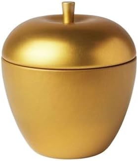 VINTERFINT Metal Kutuda Kokulu Mum, Altın Rengi, Vanilya Tarçın Tatlı Elma, 9 cm