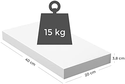 VASAGLE Duvar Rafı, kitaplar, resimler, dekorasyon, asılı Raf, 40 x 20 x 3,8 cm, ofis Rafı, MDF, Oturma Odası, mutfak, Koridor, Yatak Odası, banyo için, beyaz LWS24WT - Görsel 3