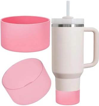 Alternative view of 1 Adet Silikon Taban Koruyucu –   20/30/40 Oz ile Uyumlu – Bardak Altı Kılıfı, Kaymaz ve Sessiz Kullanım – Pembe Renk