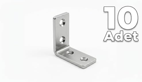 Alternative view of 15x25 mm L Masa Gönye 10 Adet - Paslanmaz Çelik Köşe Birleştirici ve Mobilya Sabitleyici - Küçük Boy Metal Köşebent L Braket Seti
