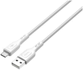 KNIT 2A Çıkış, USB-A to Type-C Şarj ve Data Aktarım Kablosu, Örgü Tasarım, 1 metre, Beyaz - Görsel 3