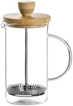 Alternative view of Bambu Kapaklı Cam French Press – Isıya Dayanıklı Çay ve Kahve Demliği, 600 ml Şeffaf Cam, Paslanmaz Çelik Filtreli