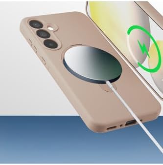 Alternative view of -  ile uyumlu Galaxy S25 FE Kılıf MagSafe ile uyumlu Halkalı Extra Standlı Içi Kadife Yumuşak Renkli Silikon Kapak - siyah
