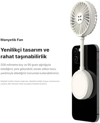 Xenon Smart El Vantilatörü | Şarjlı Taşınabilir Teleskobik Katlanabilir Sessiz, Mini Fan X6104 (Beyaz)