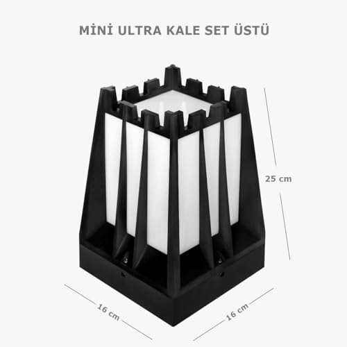 Bahçe Yol Aydınlatma Mini Ultra Kale Set Üstü Zita Bahçe Aydınlatma Armatürü Dış Mekan Bahçe Lambası E27 Duylu IP54 Suya Dayanıklı (Ampul Dahil Değildir)