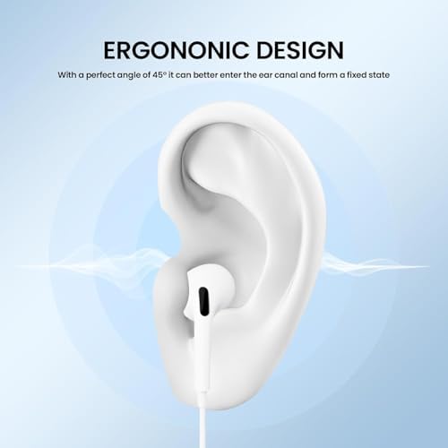 Alternative view of Type-C Kablolu Kulaklık – Mikrofonlu, 45° Ergonomik Tasarım, Hi-Fi Stereo Ses, Bas Güçlü, Tüm Type-C Telefonlarla Uyumlu (Silikonlu)