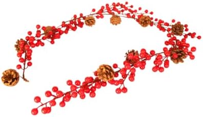 YILBAŞI LÜKS DEKOR SÜSLERİ LÜKS KOKİNA GARLAND 150CM KOKİNA KOZALAKLI BERRY ŞERİT SÜSLER