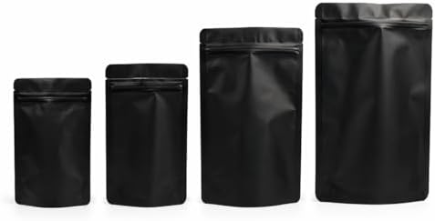 Alüminyum Doypack Yeniden Kullanılabilir Folyo Poşetler, Fermuarlı, Koku Geçirmez, Ayakta Durabilen, Gıda Saklama, 50'li Paket (Siyah, 13 x 22 cm) - Görsel 3