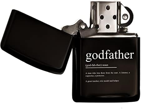 Alternative view of Godfather Tasarımlı Renkli Baskılı Siyah Benzinli Metal Çakmak