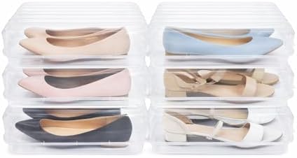 Kadın Set Şeffaf Ayakkabı Saklama Kutusu Taşıma Saklama Kabı Organizer İstiflenebilir Plastik Ayakkabılık (4) - Görsel 2