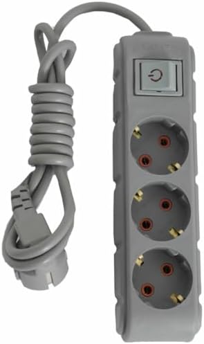 Alternative view of 3lü Anahtarlı Grup Priz 3 metre 16A 250V, Üçlü Topraklı Uzatma Kablosu 3 metre Gri Renk
