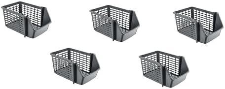 5 Adet Çok Amaçlı Katlı Geçmeli Organizer, Pratik Dolap İçi Lavabo Altı Evye-Tezgah Üstü Buzdolabı Mutfak Banyo Çamaşır Makinesi Ev Düzenleyici Plastik Sepet (5 Adet - Antrasit)