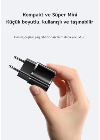 20W PD Hızlı Şarj Adaptörü | iPhone ve Tüm USB-C Cihazlar için Süper Hızlı Şarj | Kompakt ve Taşınabilir Tasarım - Görsel 3