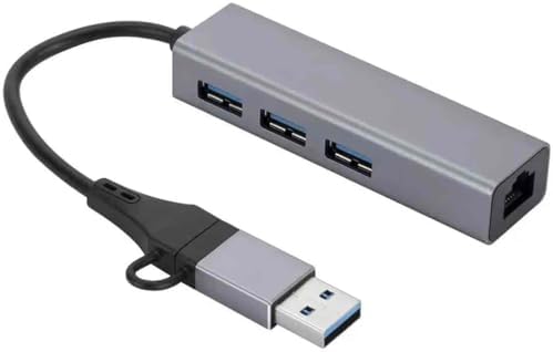 1000 Mbps Gigabit USB-C ve USB-A Girişli 4 Port USB 3.0 Hub Gigabit Ethernet Adaptörü – 1000 Mbps Kablolu İnternet, 5Gbps Veri Aktarımı, Çoklu Bağlantı Desteği, Kompakt ABS Gövde | ZR1109