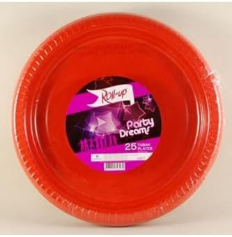 Alternative view of & Rainbow Plastik Kırmızı Renkli Parti Tabak 25 Li Yuvarlak 22 Cm