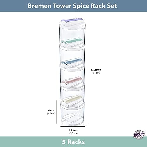 Alternative view of Bremen 5 li Baharatlık Seti, Baharat Seti 5 Adet Akrilik Renkli Geçmeli 5'li Bremen Baharatlık Seti