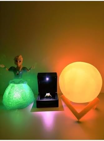 Alternative view of Işıklı Yüzük Kutusu Kalpli Yüzük, Rcb Led Frozen Elsa, 3d Led Küre Gece Lambası Halay Çeken