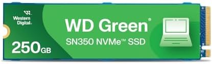 Western Digital 250GB WD Yeşil SN350 NVMe Dahili SSD Katı Hal Sürücüsü - Gen3 PCIe, M.2 2280, 2.400 MB/s'ye kadar - WDS250G2G0C