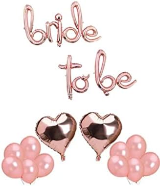 Alternative view of Bride To Be Imza Folyo Balon 10 Adet Rose Gold Balon 2 Adet 16 inc Kalp Folyo Balon