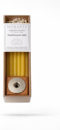 Doğal Balmumu Meditasyon Mumu Seti, 20 Adet, 30 Dakika Yanma Süreli, 10 cm Uzunluk, 0.6 cm Çap, Özel Mumluk Hediyeli, Yoga ve Meditasyon Mum - Görsel 2