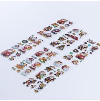 6 Adet Noel Babalı Kabartmalı Yılbaşı Sticker Seti Karışık
