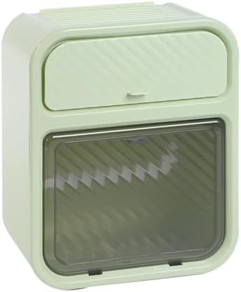 Aksesuarcı Kompakt Tasarım Banyo Tuvalet Kağıdı Saklama Kutusu, Delik Delmeden Kolay Montaj (YEŞİL) - Görsel 3