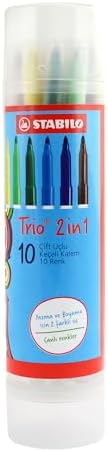 Trio 2in1 - Keçeli Kalem - 10'lu Tüp - Çeşitli Renkler - Görsel 3