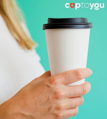 Alternative view of 50 adet parti bardağı, beyaz tek kullanımlık karton bardak 16 oz, büyük kağıt bardak 400 ml, parti ihtiyaçları, çocuk partisi, sıcak ve soğuk içecekler, çay, kahve, meyve suyu