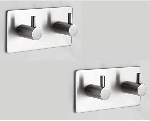 Alternative view of Paslanmaz Çelik Havlu/Bornoz Askısı / 2 Adet Ikili Askılık/Banyo Mutfak Havlu Askısı
