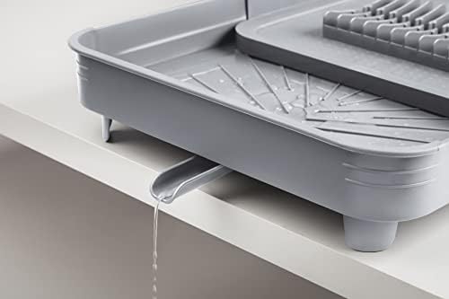 Miss Collection Açılır Kapanır Bulaşıklık Tabaklık, Su Tahliye Oluklu ve Çatal Bıçak Kurutmalıklı-Modern Tasarım Plastik (Gri) - Görsel 3