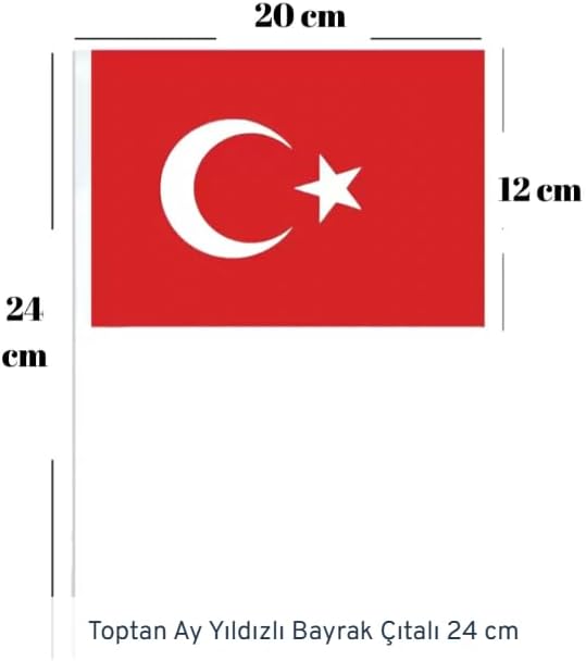 Alternative view of 23 Nisan Süsleri 23 Nisan Hediyeleri 10 Adet Çıtalı Bayrak Orta Boy