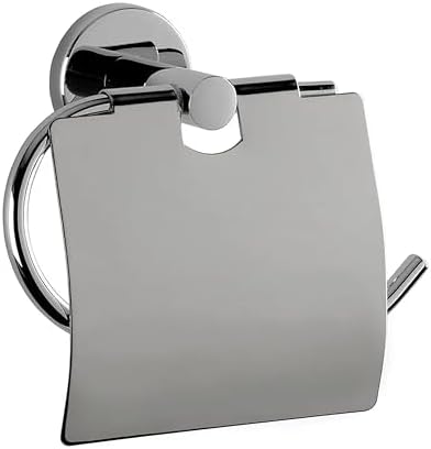 Tuvalet Kağıtlığı Metal, Kapaklı Tuvalet Kağıdı Tutucu, Krom Kaplama, Vidalı