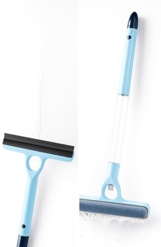 4 in 1 Spreyli Cam Temizleyici Çekçek ve Fırça Aparatı Su Hazneli Pratik Camsil Çok Fonksiyonlu Pencere Banyo Ayna Temizlik Aracı
