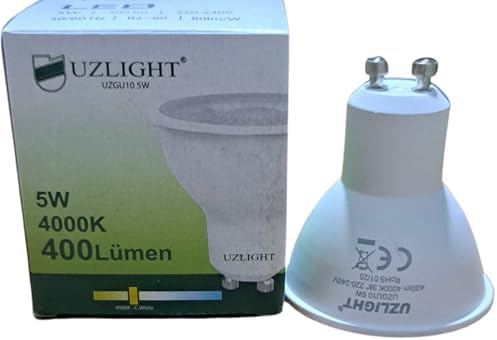 10 Adet 5W 4000K GU10 Duy 38° Gün Işığı Led Spot Ampul UZLIGHT