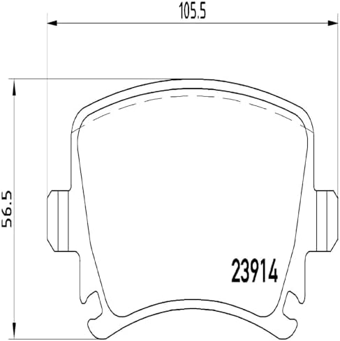Alternative view of Fren Balatası, Arka Audi A3 (2003-2012),A4 B7 (2004-2008),A6 C6 (2005-2011),TT (2007-2014),Seat Leon (2005-2012),Skoda Superb (2008-2015),Vw Golf VI (2009-2013) 106(W) x17(T) x57(H1) mm P85073