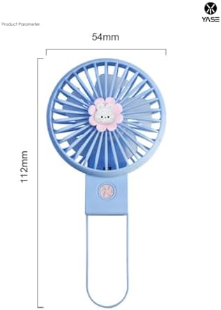 Alternative view of Taşınabilir Mini USB Fan Led Işıklı Masa Üstü 3 Kademeli Dahili Işık Şarj Edilebilir Mini Vantilatör Soğutucu Cep Boyu 11cm Mini Fan YS2269 - Mavi (YS2269 - Mavi)