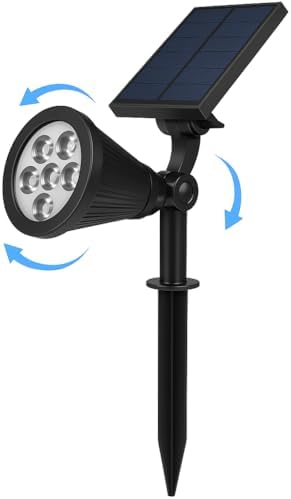 7W Solar LED Bahçe Armatürü 6400K Beyaz Işık – Güneş Enerjili Kazıklı & Duvar Montajlı Çim Aydınlatma Lambası – 7 LED, IP65, 90 Lümen, 140x270x95 mm