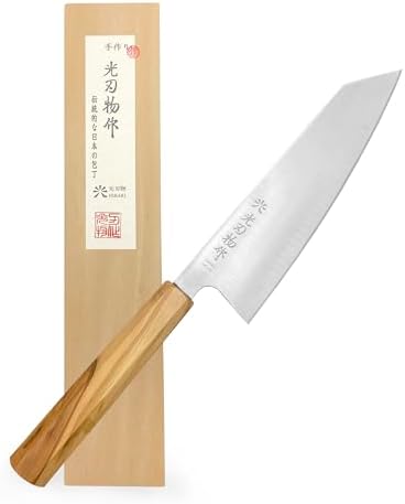 Alternative view of Hikari Hamono Geleneksel El Yapımı Japon Bunka Şef Bıçağı Sekizgen Doğal Ağaç Sap Özel Ahşap Kutulu