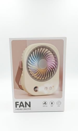 Taşınabilir Masaüstü Vantilatör, Nemlendirici Buharlı Soğutucu Fan, Şarj Edilebilir USB Kişisel Vantilatör, 3 Kademeli Ayarlanabilir Hız,Sessiz Çalışma, Ofis ve Ev Tipi Mini Soğutucu (Sarı-Kahve)