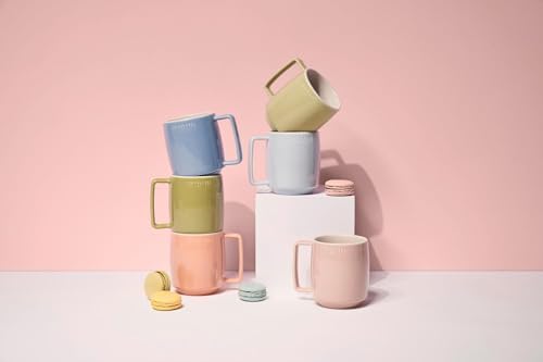 Seramik Kupa Seti, 350 ml, Makaron Renkli, 6 Parça, Mikrodalga ve Bulaşık Makinesi Uyumlu - Görsel 3