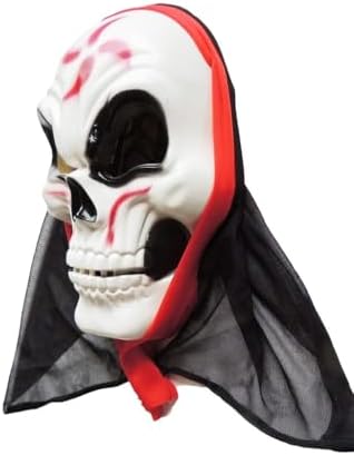 Alternative view of Cadılar Bayramı Halloween Maske İskelet Tüllü Kırmızı Beyaz