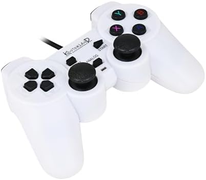 Kontorland Kablolu PC Gamepad – D-Input & X-Input Destekli Çift Titreşimli USB Oyun Kolu (Beyaz) - Görsel 3
